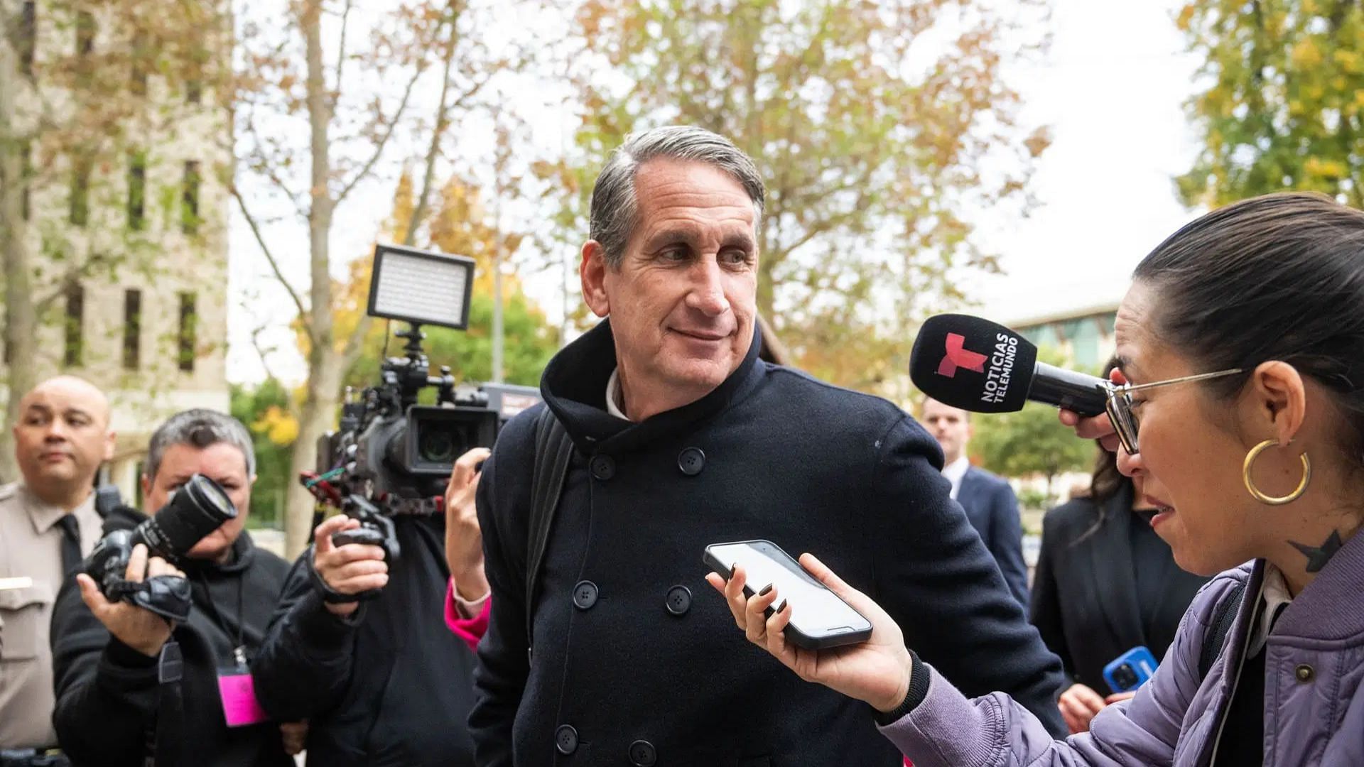 Bryan Freedman, representing the Menendez family, arrives at the Van Nuys Courthouse (Image via Getty)